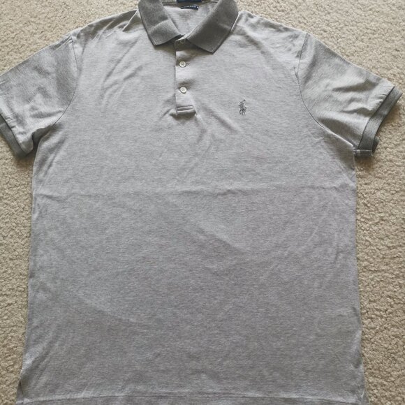 Polo Ralph Lauren Other - Polo Ralph Lauren CUSTOM SLIM FIT JERSEY POLO ANDOVER HEATHER/WHITE Size L
